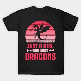 Just A Girl Who Loves Dragons Cute Dragon Lover T-Shirt